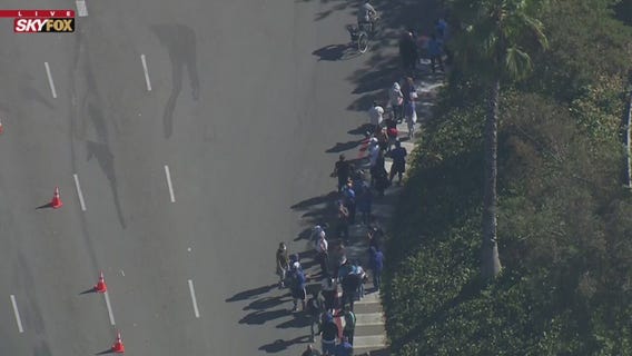 Massive line for Dodgers championship merchandise
