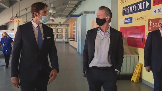 Gov. Newsom visits Dodger Stadium