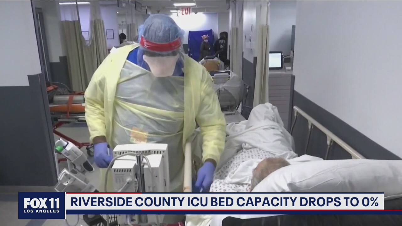 Riverside County ICU bed capacity drops to zero percent