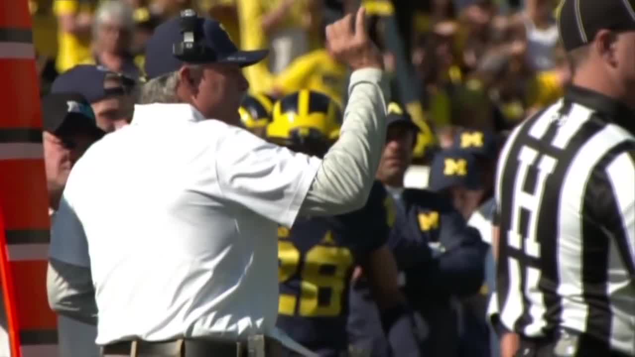 WATCH - Michigan defensive coordinator Don Brown talks getting his defense corrected