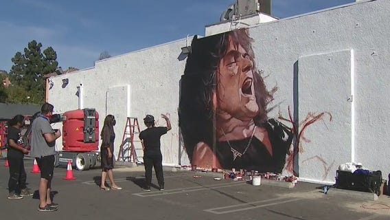 Artist taps into inner-Mamba Mentality to paint Eddie Van Halen mural in Hollywood