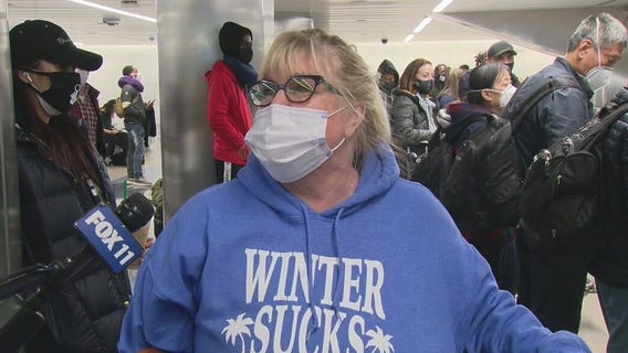 Texans flee deep freeze for sunny California