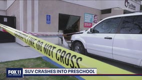 3 kids hurt after vehicle crashes into a preschool in Santa Clarita area