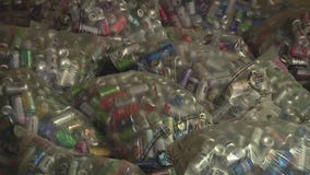 Drew Clayborn and his 'crew' help sort and recycle 40,000 cans