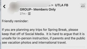 Private Facebook group warns teachers to not post vacation pics amid UTLA's push for safe return to class