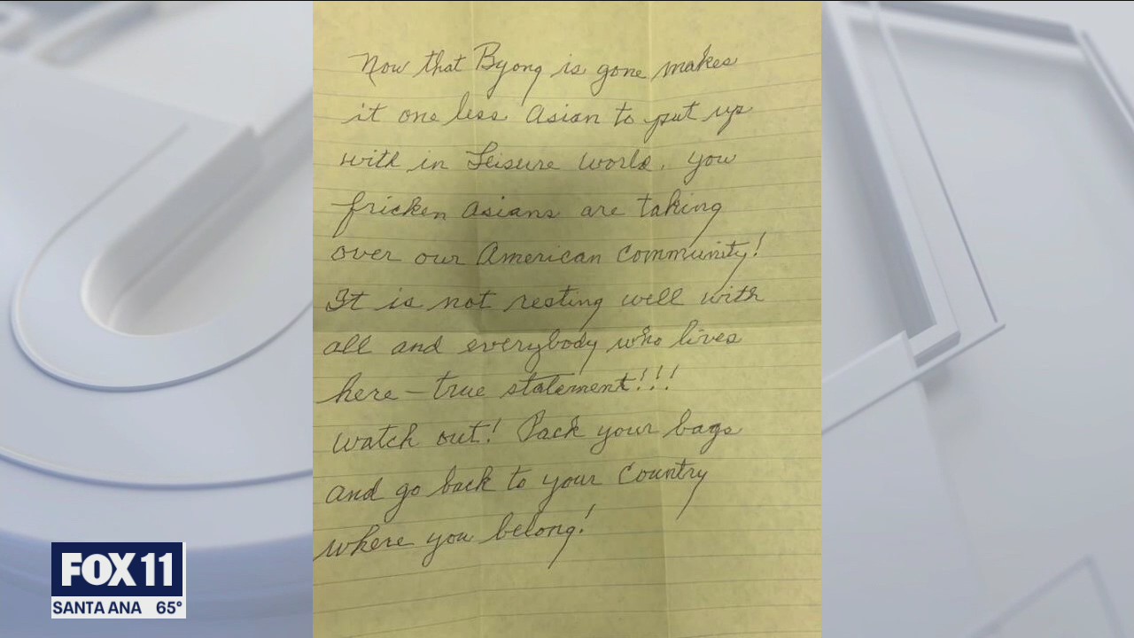 Police investigate hate crime after Asian American woman in Seal Beach receives threatening letter