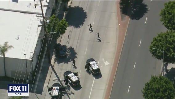 Stolen vehicle pursuit ends in Gardena