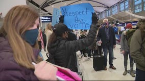 Activists meet Senate Majority Leader Mike Shirkey at airport ahead of meeting with the president