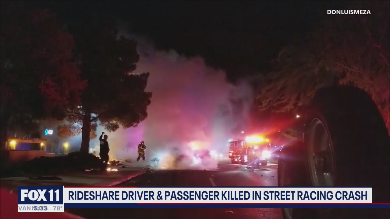 Rideshare driver, passenger killed in street racing crash