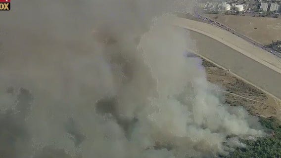 Crews battling vegetation fire in Irwindale