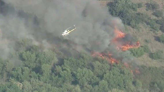 Santa Fe Fire: Crews battle brush fire in Irwindale