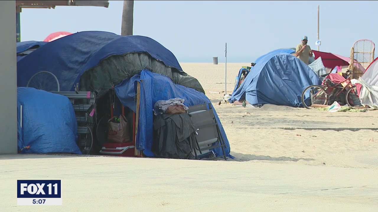 Venice Beach homeless encampment cleanup