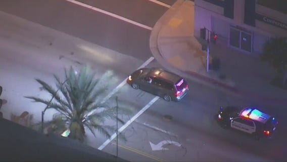 Minivan leading police on slow chase in Montebello