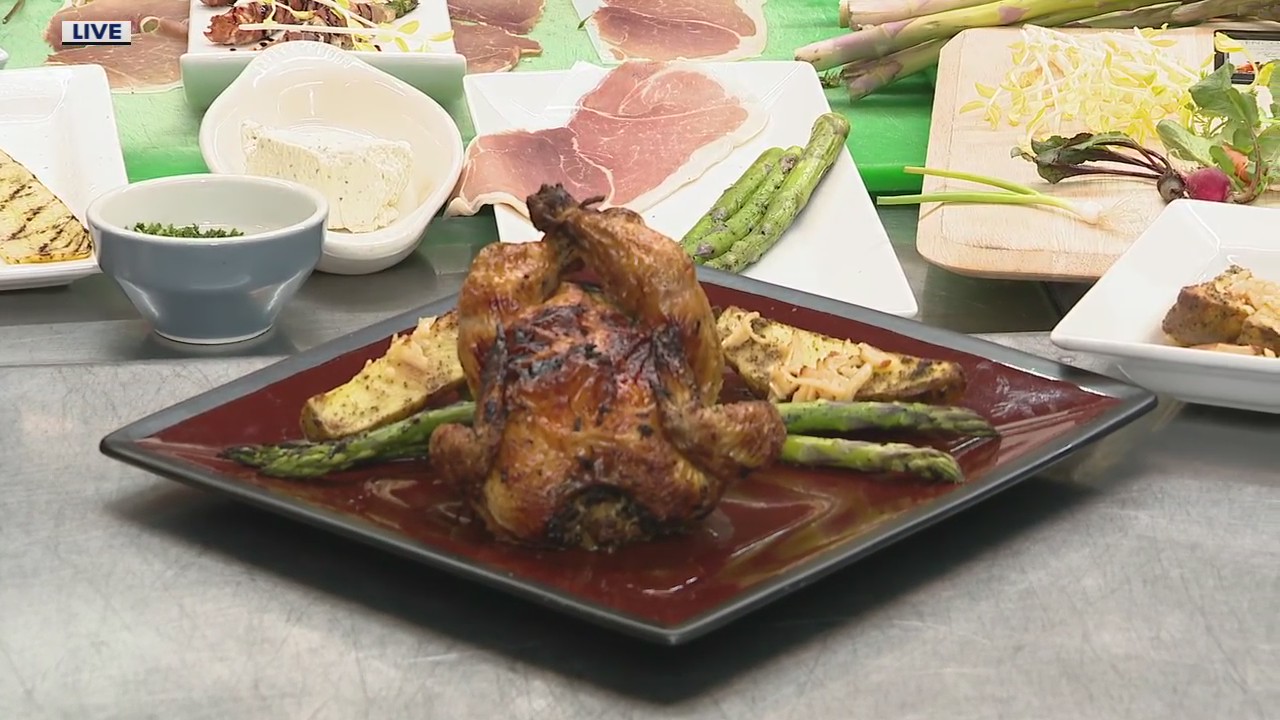 Chef Bobby shows us how to make Asparagus Wrapped in Crisp Prosciutto