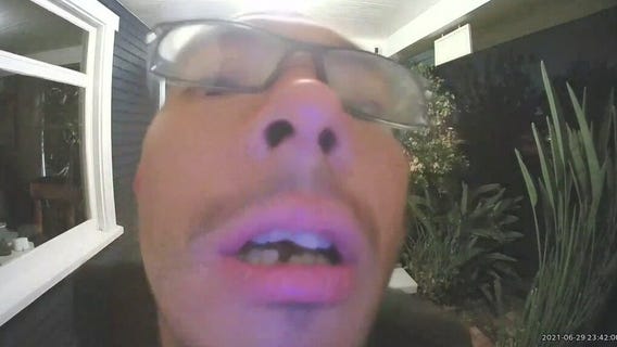 Security camera catches man trying to break into home