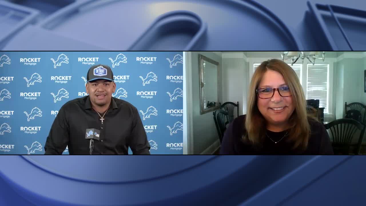 WATCH - Lions top pick Penei Sewell is introduced to Detroit
