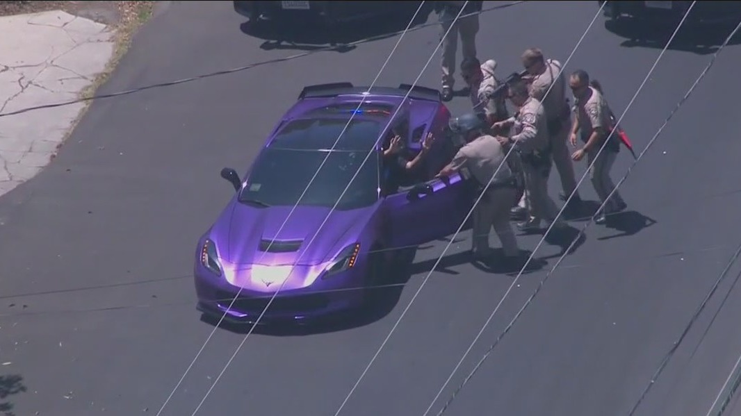 Corvette police chase: Satellite security system credited with stopping Van Nuys pursuit