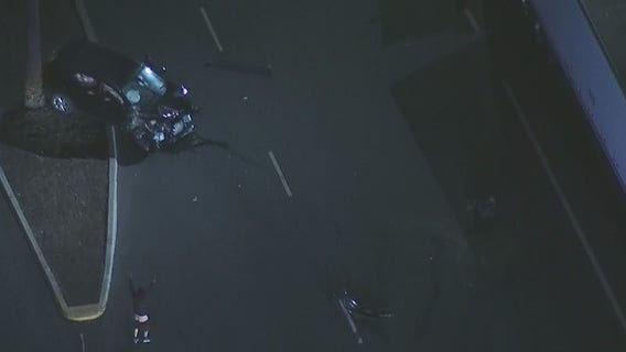 Police chase ends in violent crash in South Los Angeles