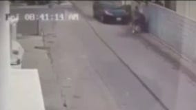 Viral video shows mom and baby hit by car