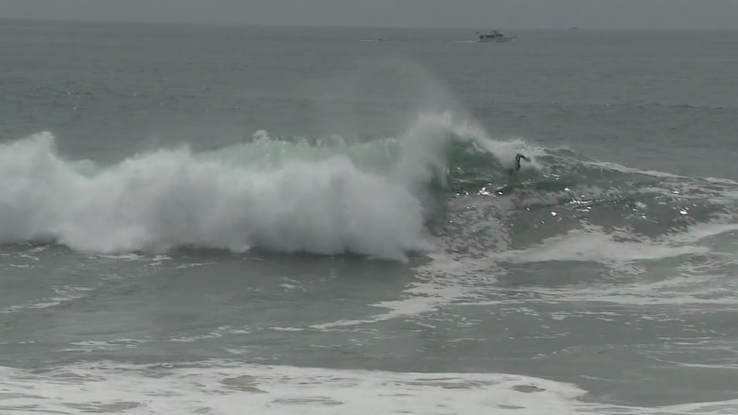Big waves hitting SoCal beaches