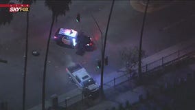 Police chase across Los Angeles ends in wreck