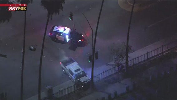 Police chase across Los Angeles ends in wreck