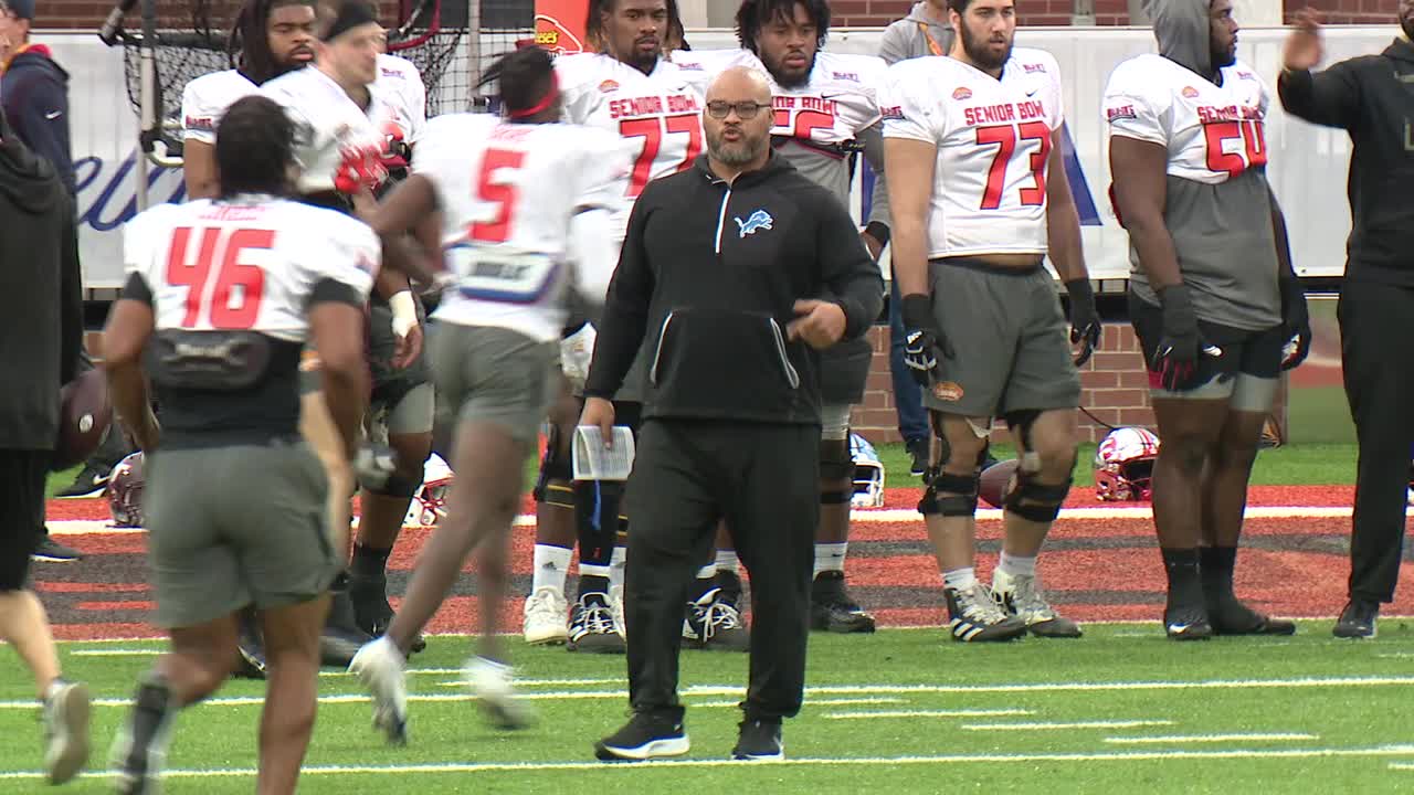 WATCH - Dan Miller goes 1-on-1 with Lions head coach, Dan Campbell down at the Senior Bowl
