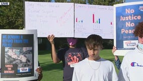 Parents protest LA County Sheriff's deputies policing of schools following rough on-campus arrest