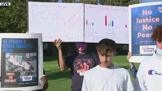 Parents protest LA County Sheriff's deputies policing of schools following rough on-campus arrest