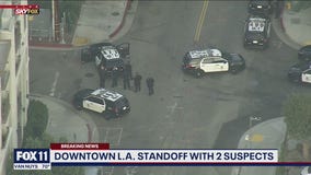 Downtown Los Angeles standoff with 2 break-in suspects