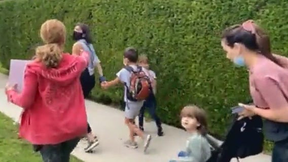 Anti-vaxxers confront parents walking kids to school in Beverly Hills