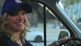 Making the commute from Dodgers game to Lakers game