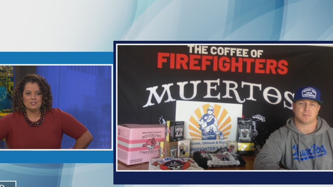 Firefighters blend coffee for a cause