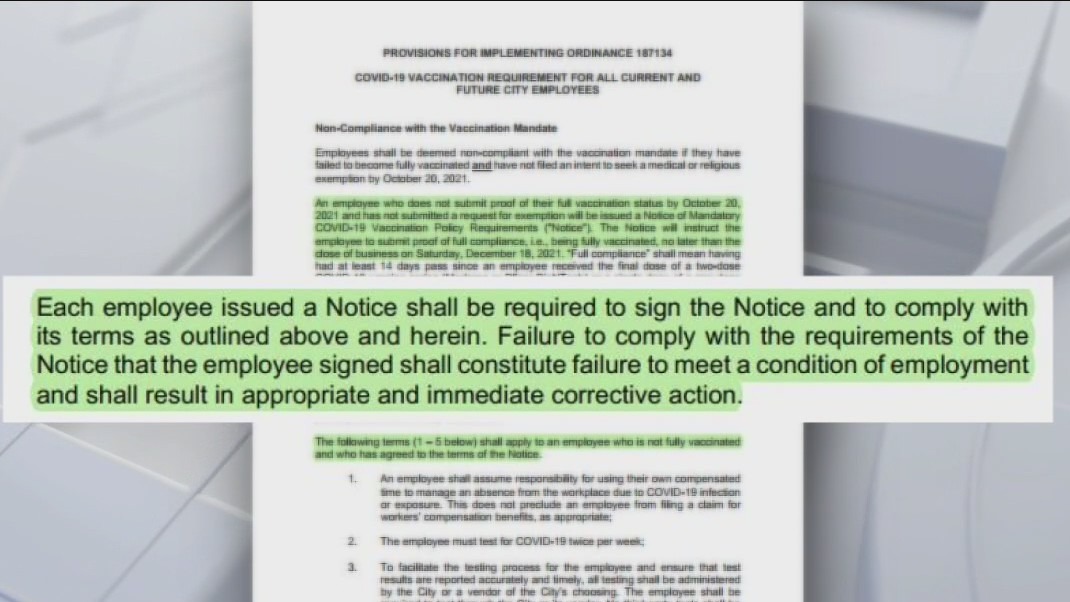 Vaccine deadline for city employees may be extended to mid-December 2021