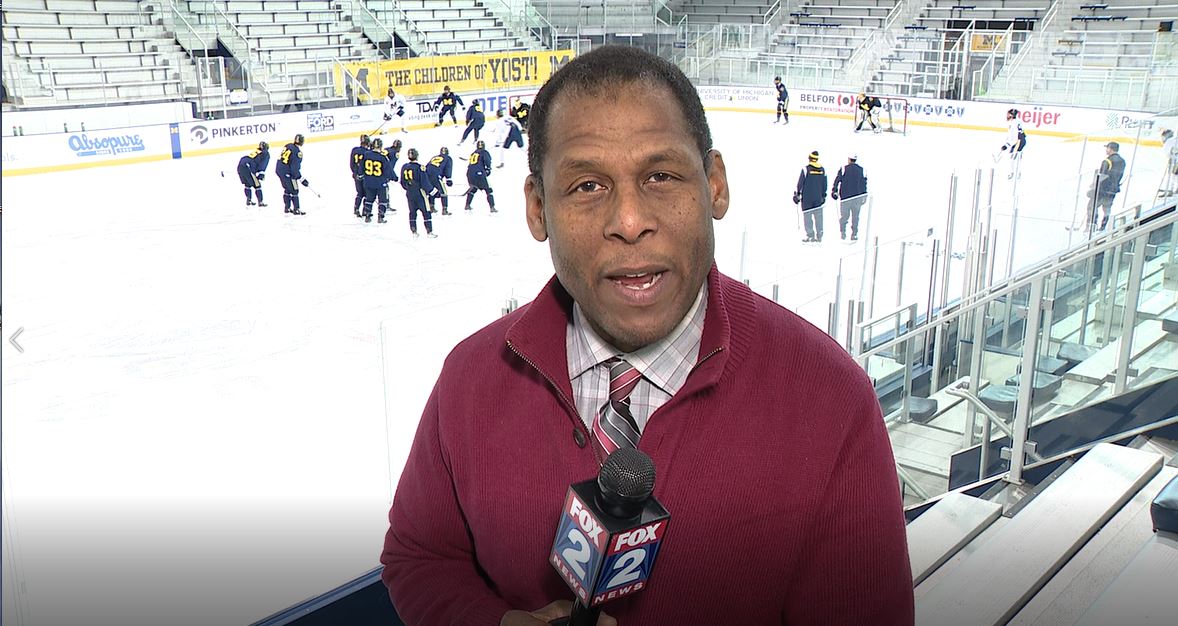 WATCH - Woody Woodriffe reports from Michigan hockey practice as they prepare for the Frozen Four