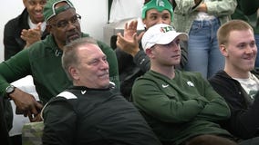 WATCH - Woody was out in East Lansing with the Spartans as they found out their spot in the NCAA Tournament