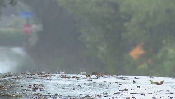 Heavy rain in foothills