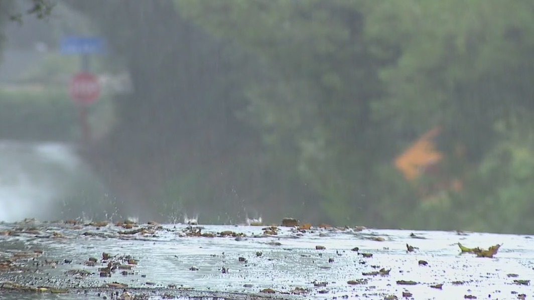 Heavy rain in foothills