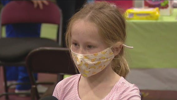 Students in 5-11 age group make their way to LA County vaccination stations