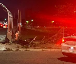 Car drives off service drive, crashing onto I-96 in Detroit
