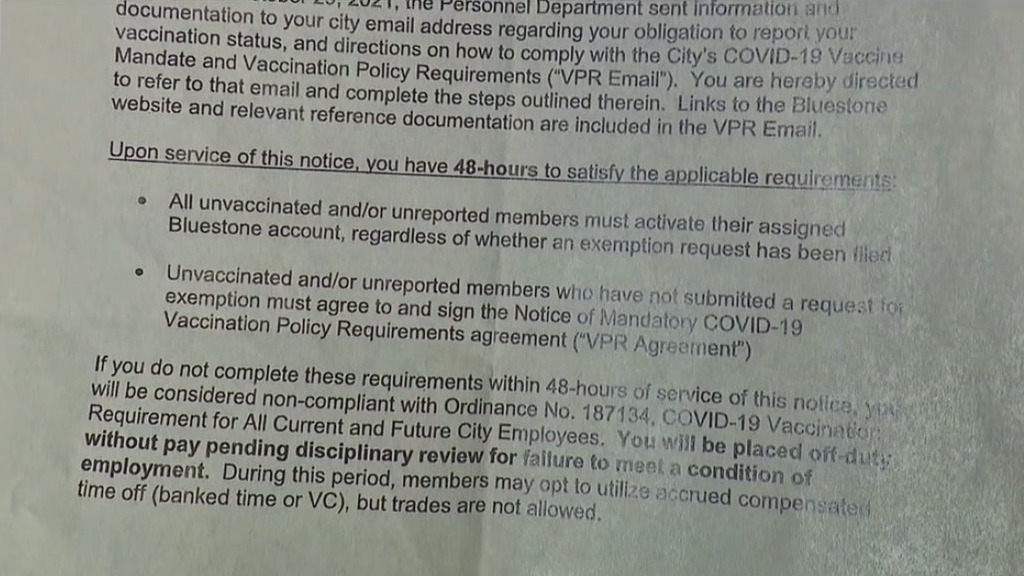 Unvaccinated Los Angeles firefighters face termination