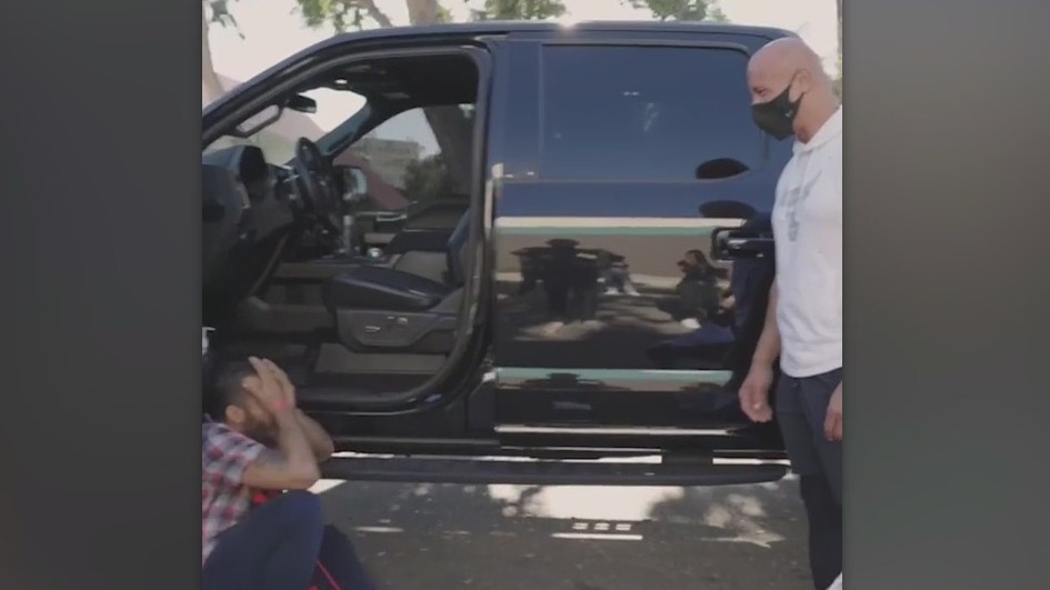 Dwayne 'The Rock' Johnson surprises SoCal Navy vet with truck