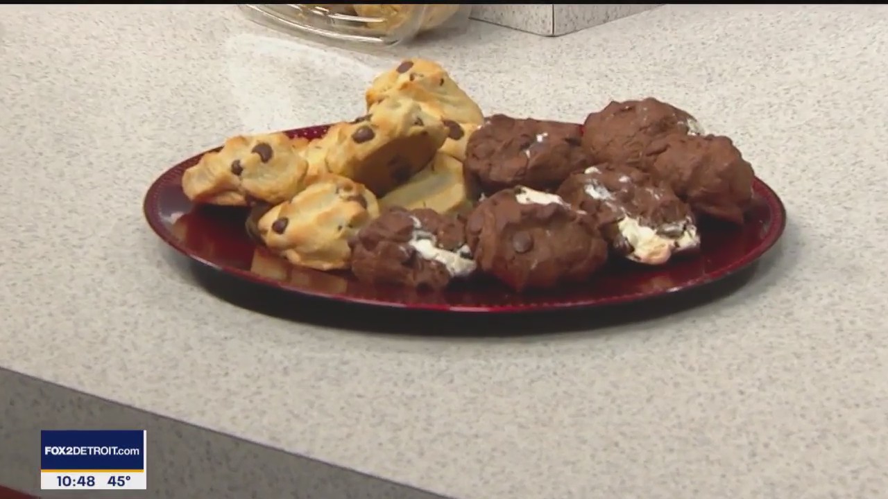 Making hot cocoa cookies with Frick'n Good Cookies