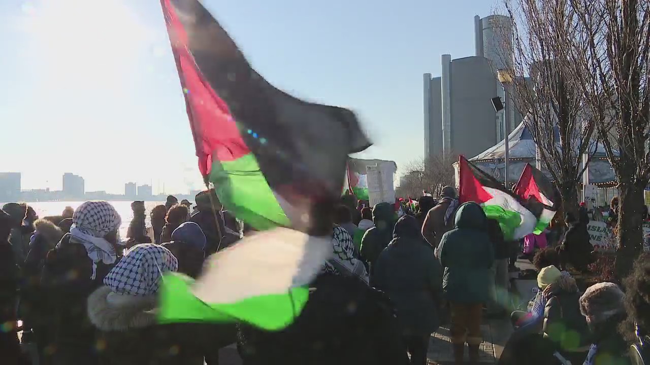 Pro-Palestine demonstration held along Detroit River