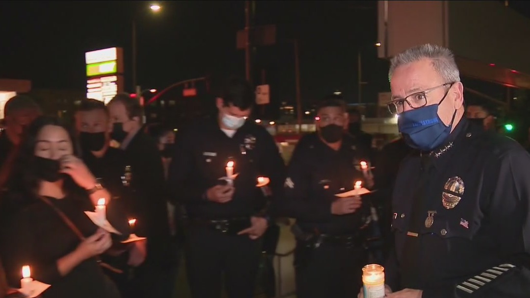 LAPD holds vigil honoring 27-year-old officer killed in South LA
