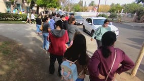 LAUSD students line up for COVID tests ahead of return to class