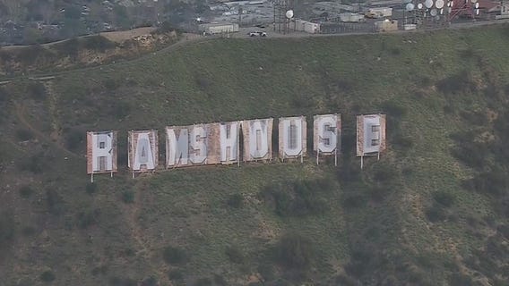 Iconic Hollywood sign temporary changed to 'Rams House'