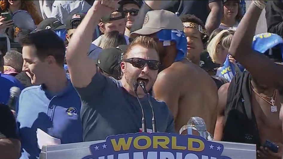 Super Bowl victory rally: Rams head coach Sean McVay speaks