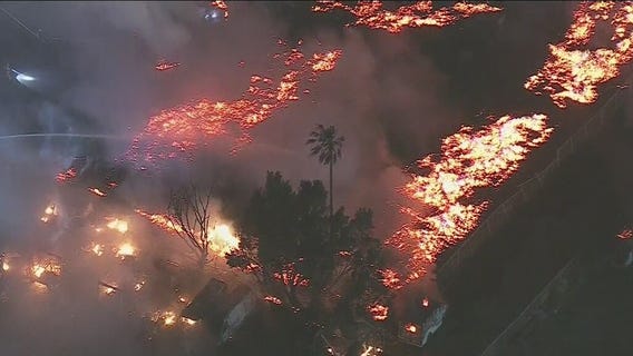 Crews respond to massive fire in Riverside County