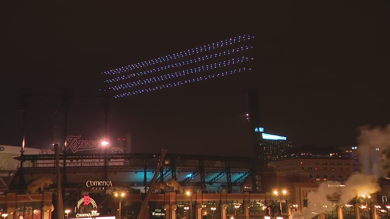 WATCH: Detroit Lions host drone show